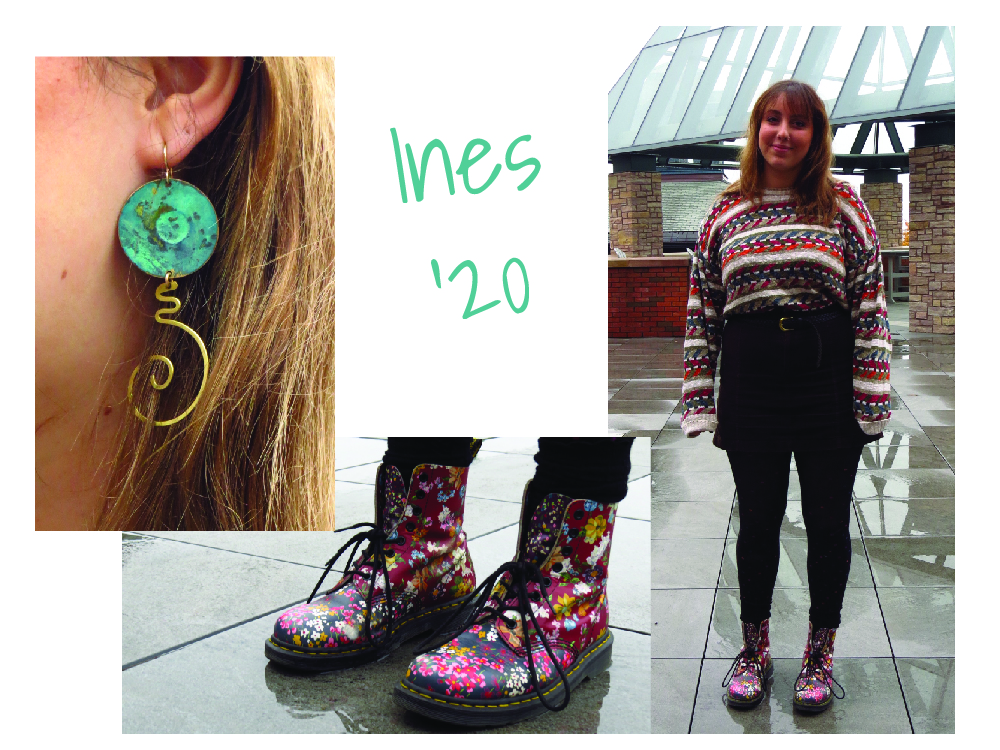 Inés Deharo • Secondary Ed '20 - "the tights are my moms, the earrings are by Lockland Smith out of Montpelier."