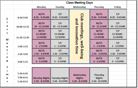 New School Year Calls for Schedule Changes