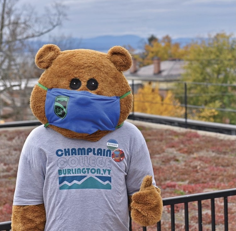 Chauncey T. Beaver wearing a mask before everyone went virtual.