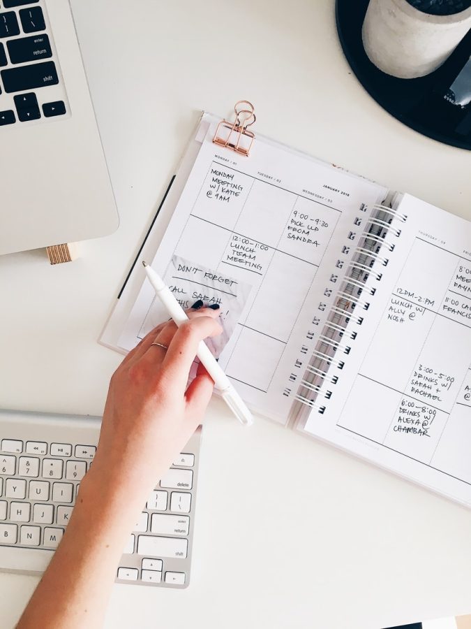 Planner on a desk