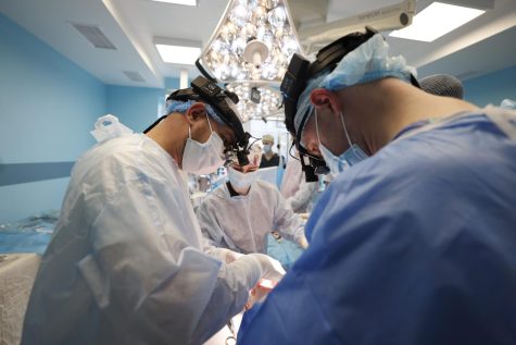 A heart transplant surgery in Lviv, Ukraine. Photo by: James Buck.