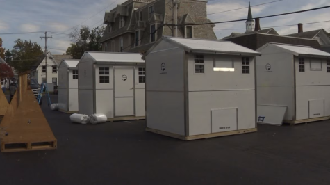 Shelter pods, small houses for those suffering from homelessness.